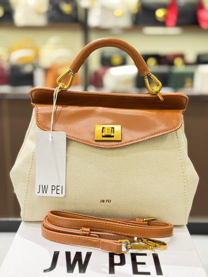 JW Pei Style Top Handle Canvas Bag