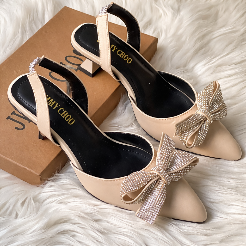 Jimmy Choo Crystal Bow Slingback Heels