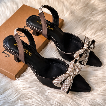 Jimmy Choo Crystal Bow Slingback Heels