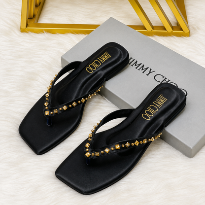 Jimmy Choo Crystal Strap Flat Sandals