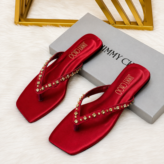 Jimmy Choo Crystal Strap Flat Sandals