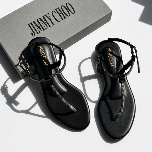 Jimmy Choo Crystal Strap Flat Sandals