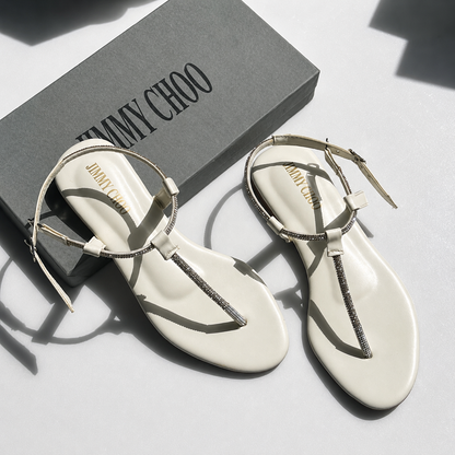 Jimmy Choo Crystal Strap Flat Sandals