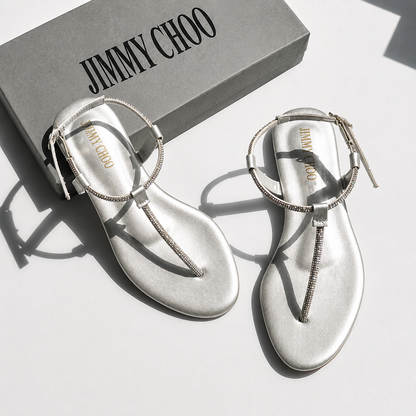 Jimmy Choo Crystal Strap Flat Sandals