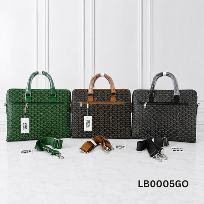 Goyard-Style Monogram Premium Laptop Briefcase