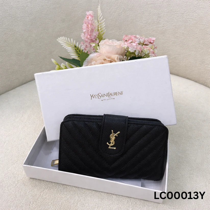 Yves Saint Laurent Quilted Zip Wallet Style