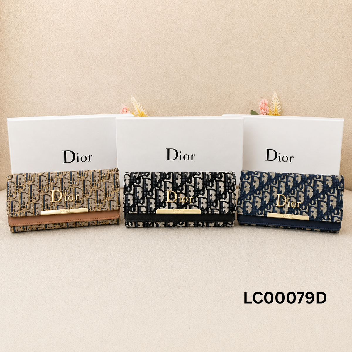 Christian Dior Oblique Jacquard Flap Wallet