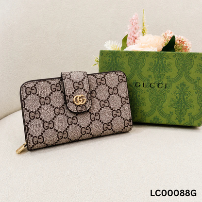 Gucci GG Monogram Continental Wallet – Beige/Brown Edition