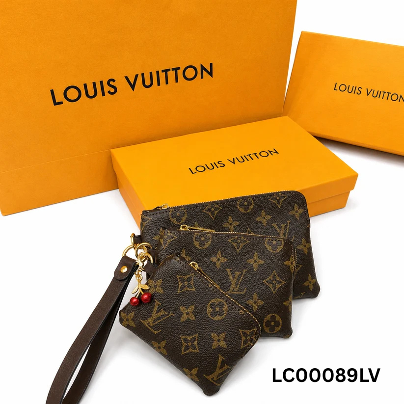 Louis Vuitton Monogram Canvas Wristlet Pouch Set