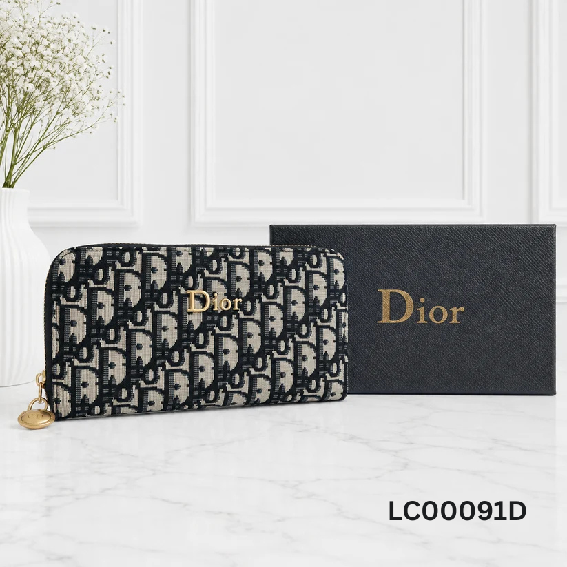 Dior Oblique Jacquard Zip Clutch