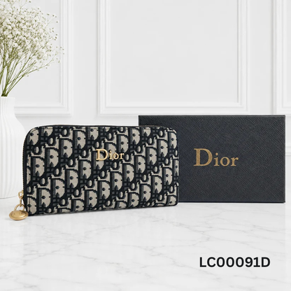 Dior Oblique Jacquard Zip Clutch