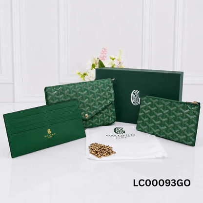 Goyard Goyardine 3-Piece Wallet & Pouch Set