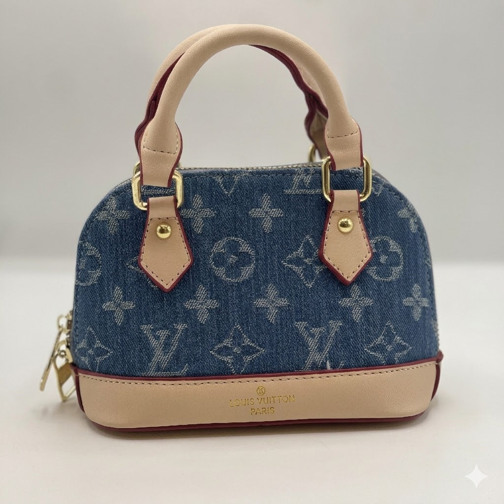 Lo-uis Vuitton Nano Alma Monogram Denim Version