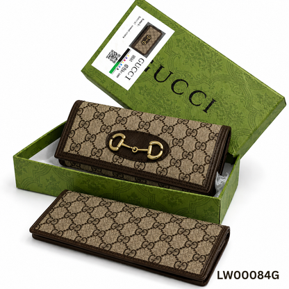 Gucci-Inspired GG Supreme Horsebit Long Wallet