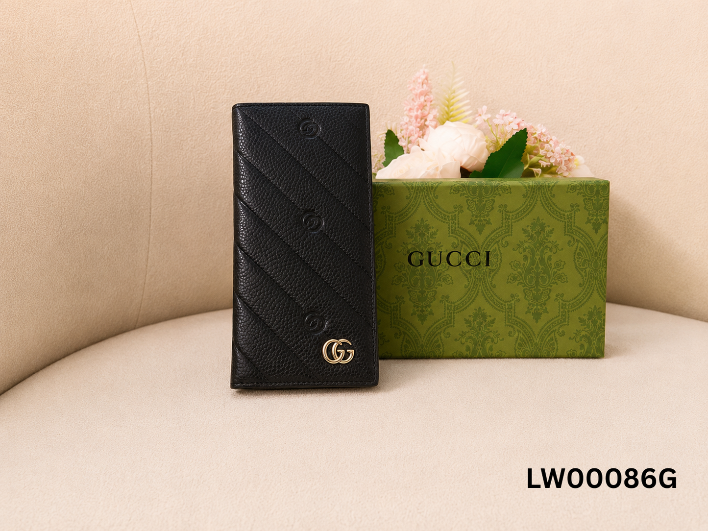 Gucci GG Matelassé Long Wallet – Black