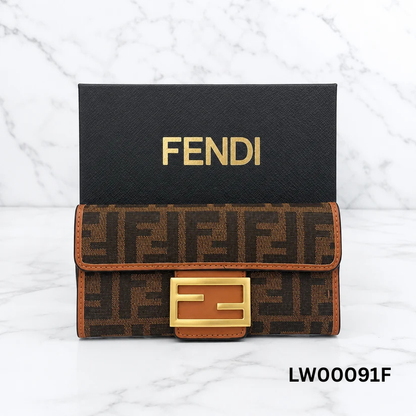 Fendi FF Baguette Flap Compact Wallet