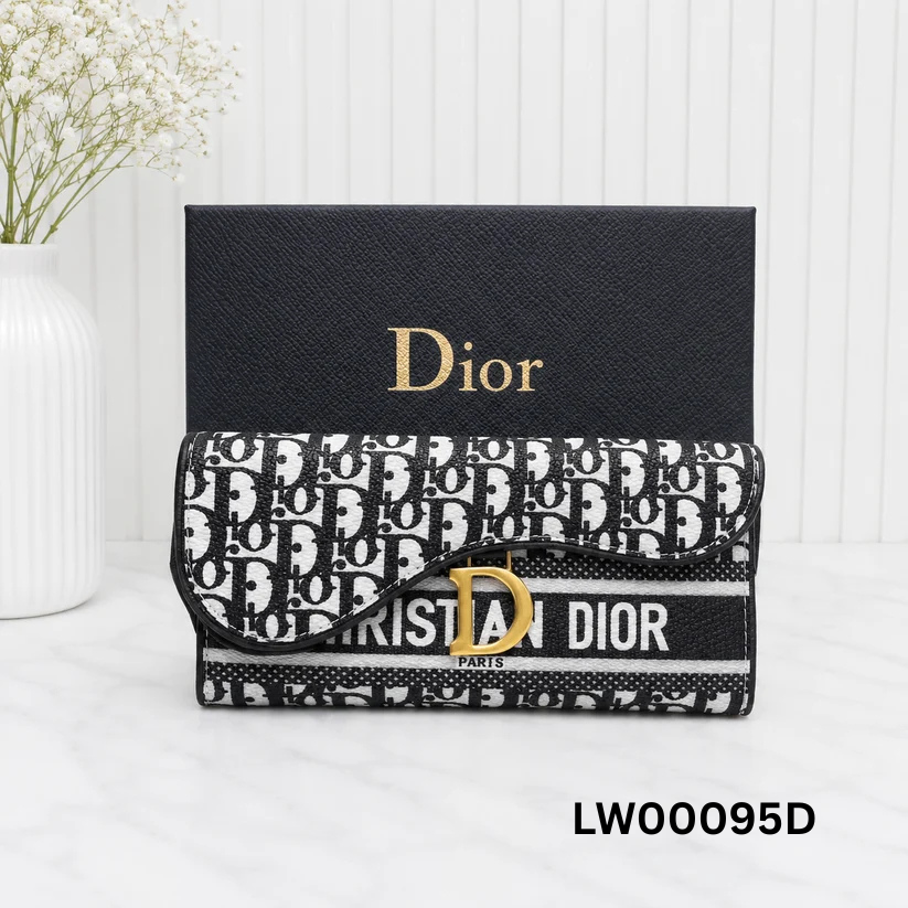 Dior Oblique Saddle Flap Long Wallet
