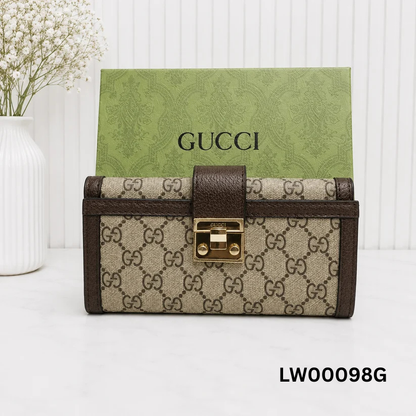 Gucci GG Supreme Padlock Continental Long Wallet