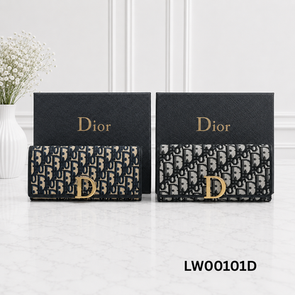 Dior Oblique Saddle Flap Long Wallet