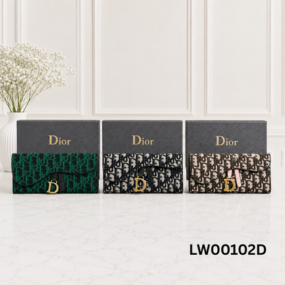Dior Oblique Saddle Flap Long Wallet
