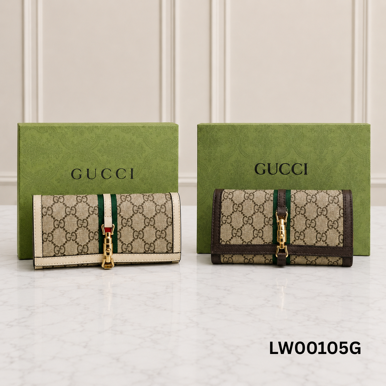 Gucci GG Supreme Web Stripe Long Wallet