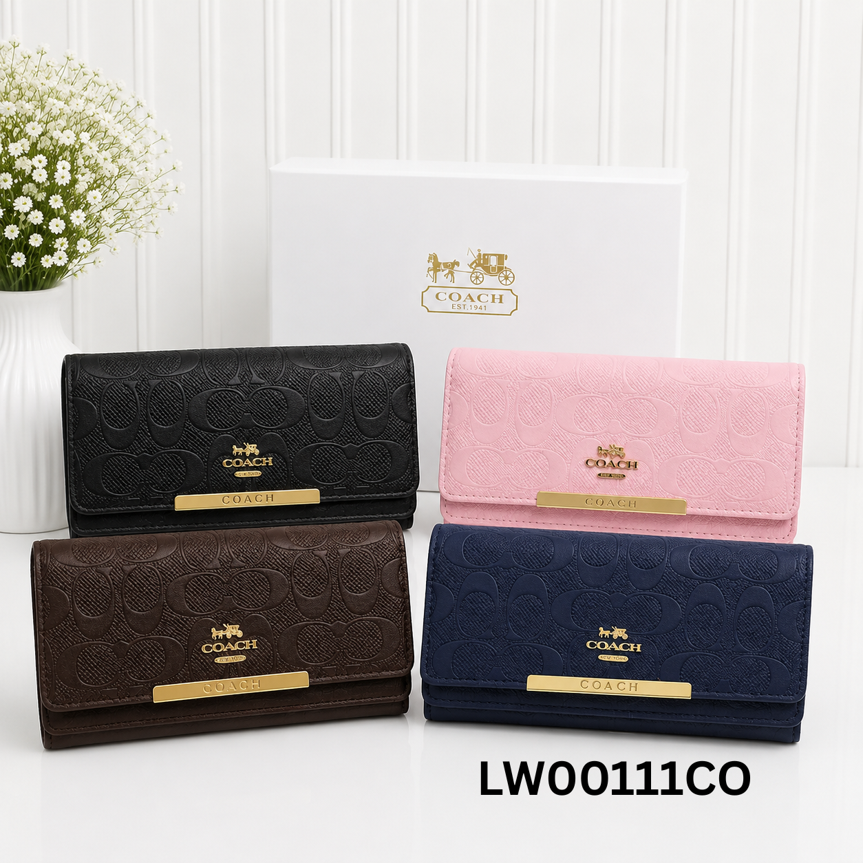Coach Signature Embossed Continental Long Wallet