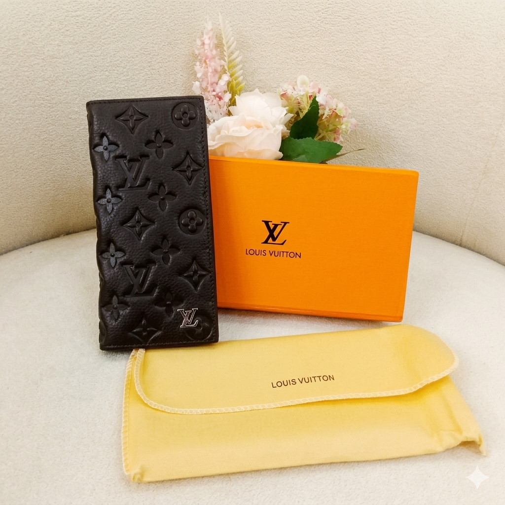 Lo-uis Vuitton Monogram Embossed Long Wallet Style