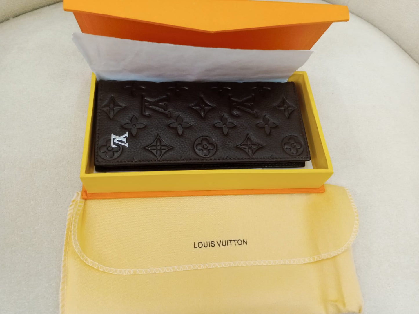 Lo-uis Vuitton Monogram Embossed Long Wallet Style