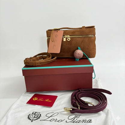 Loro Piana Extra Pocket L19 Pouch in Suede Leather