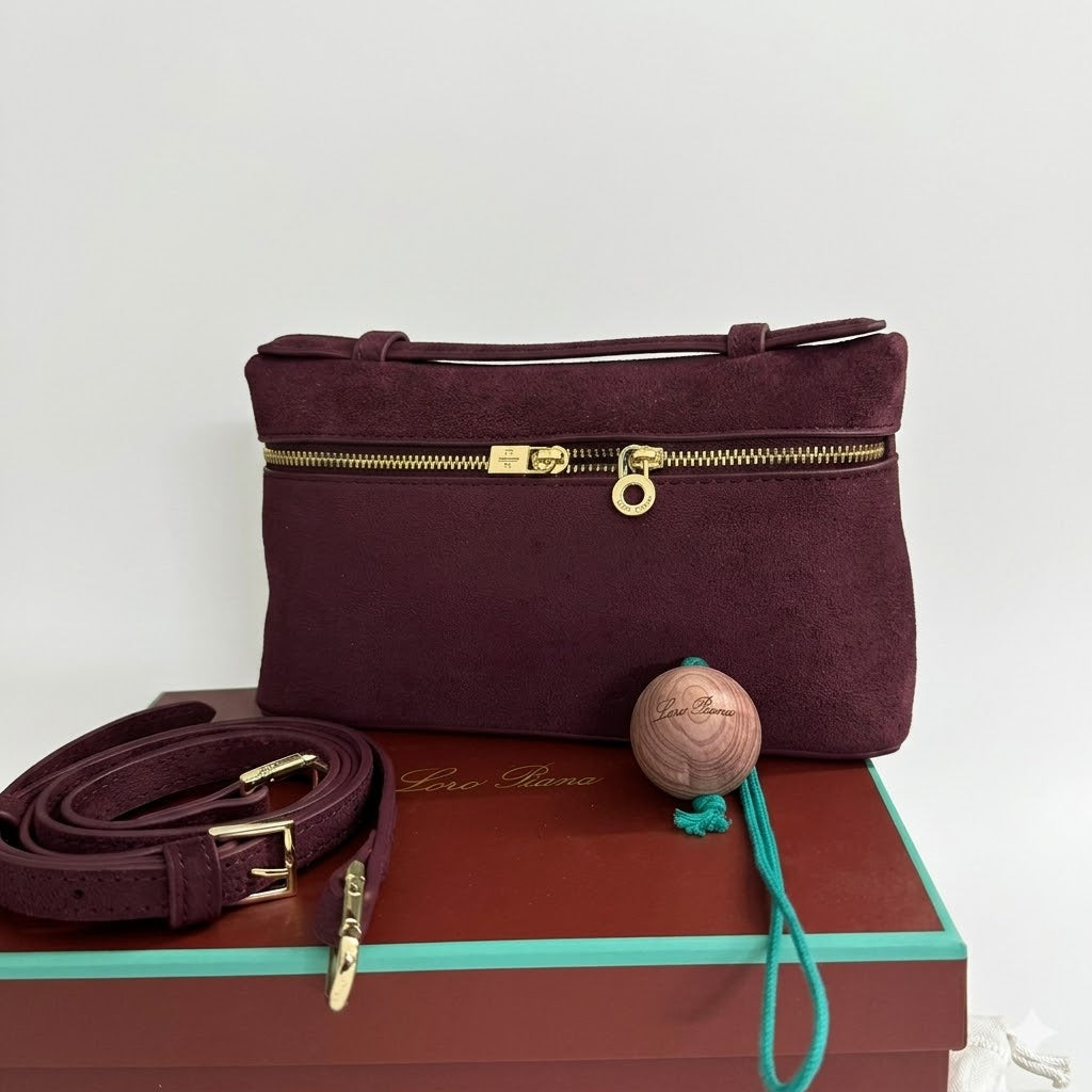 Loro Piana Extra Pocket L19 Pouch in Suede Leather