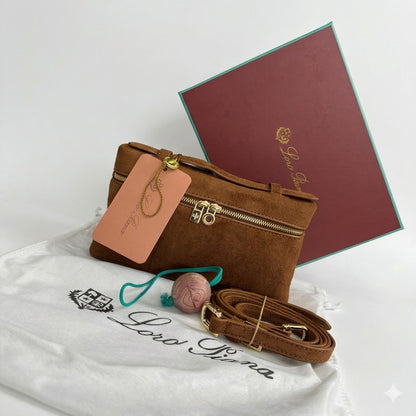 Loro Piana Extra Pocket L19 Pouch in Suede Leather