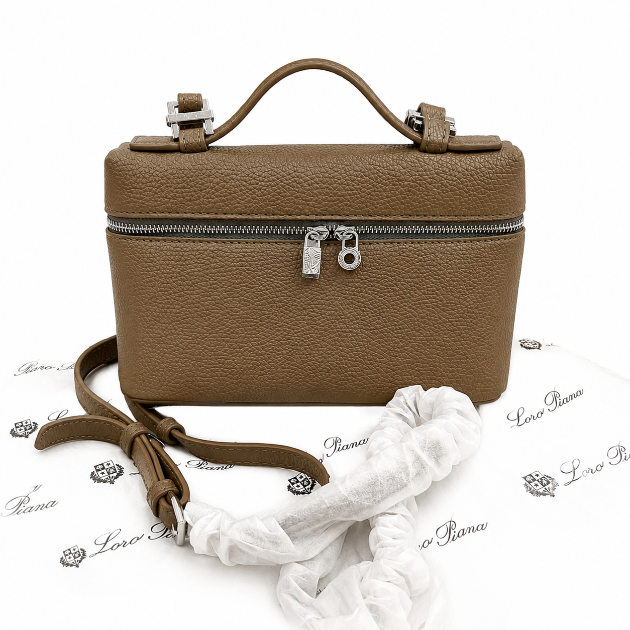 Loro Piana Leather Vanity Crossbody Bag