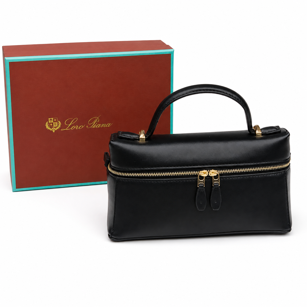 Loro Piana Leather Vanity Top Handle Bag