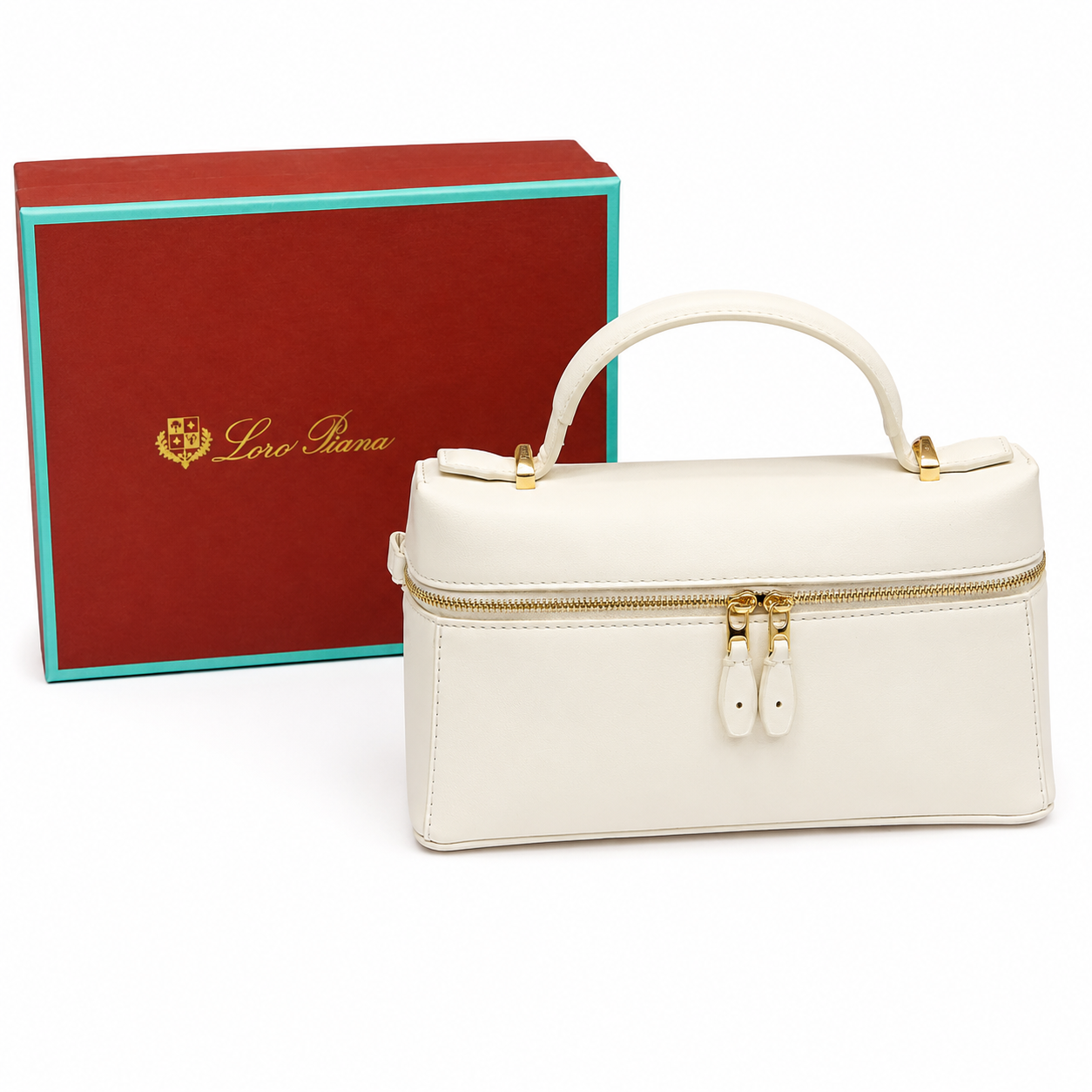 Loro Piana Leather Vanity Top Handle Bag