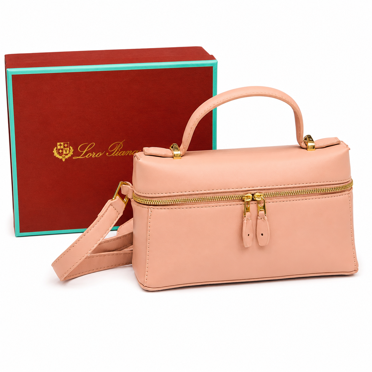 Loro Piana Leather Vanity Top Handle Bag