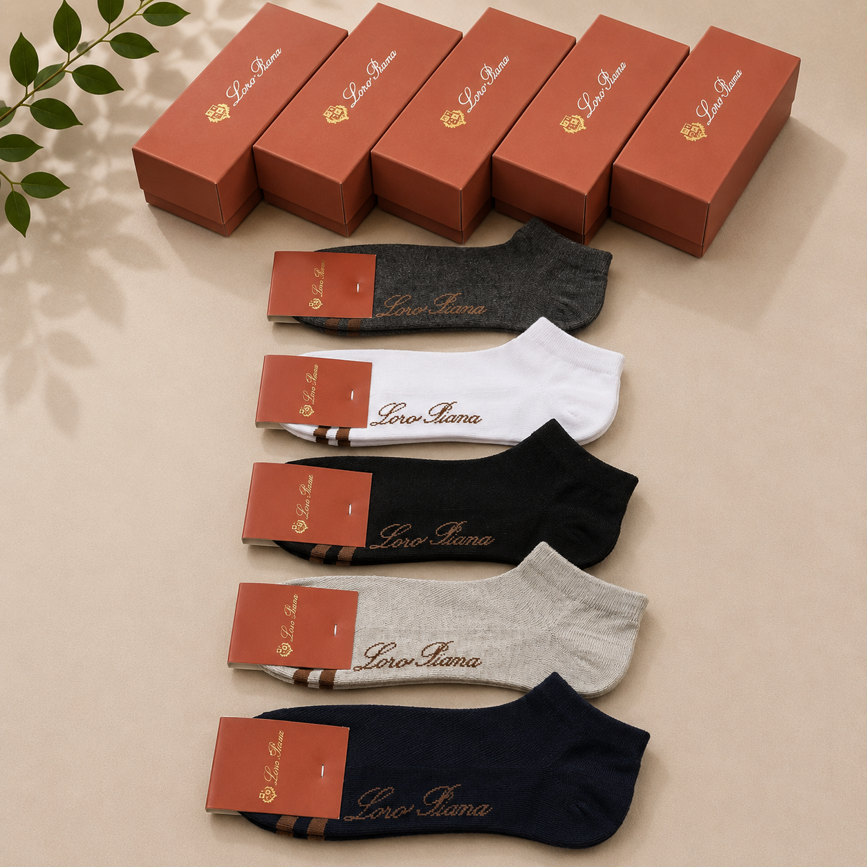 Loro Piana Signature Logo Premium Ankle Socks