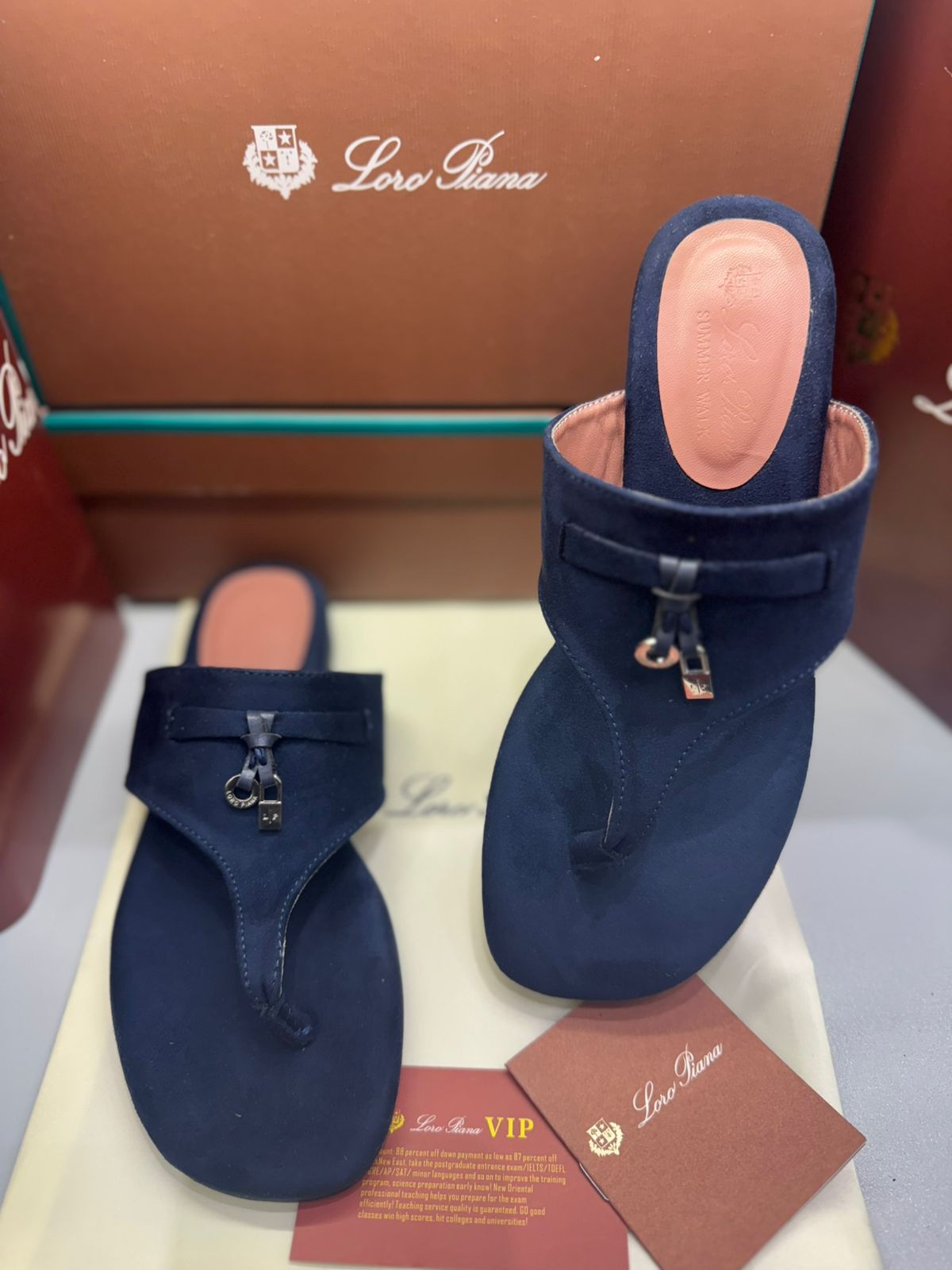 Loro Piana Style Suede Thong Sandals