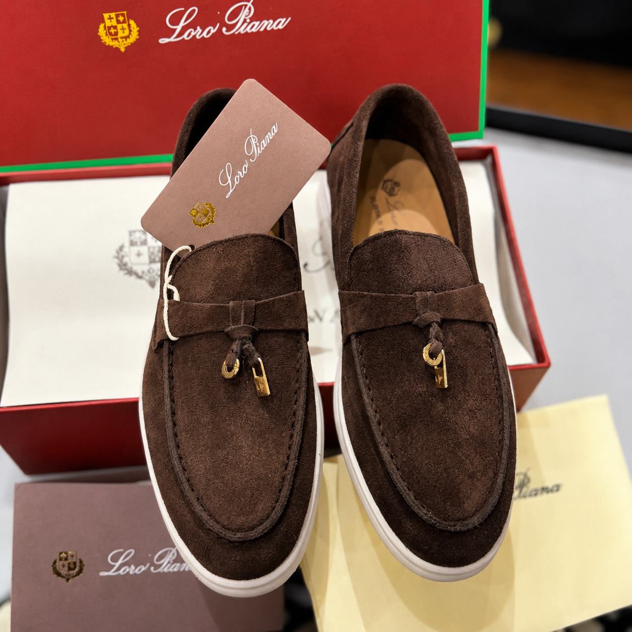 Loro Piana Suede Penny Loafers