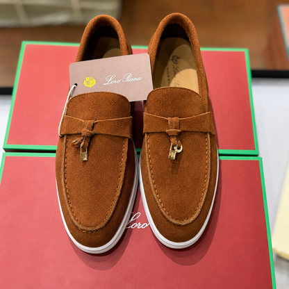 Loro Piana Suede Penny Loafers