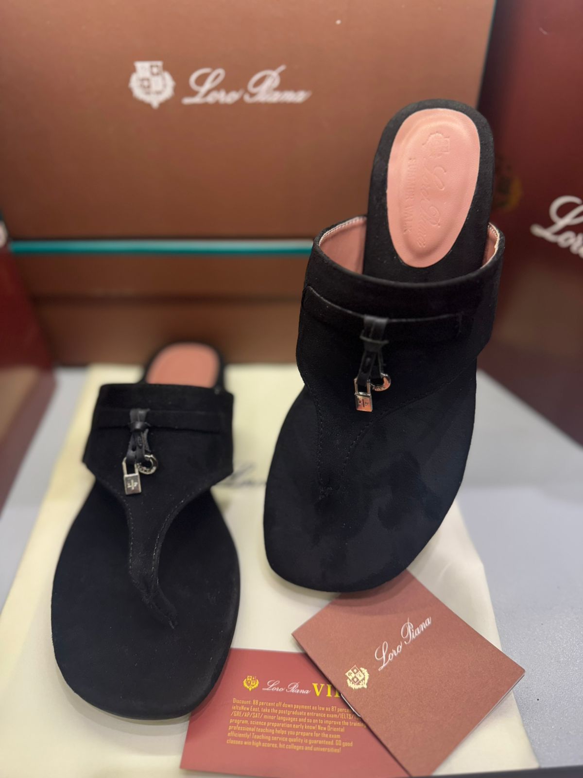 Loro Piana Style Suede Thong Sandals