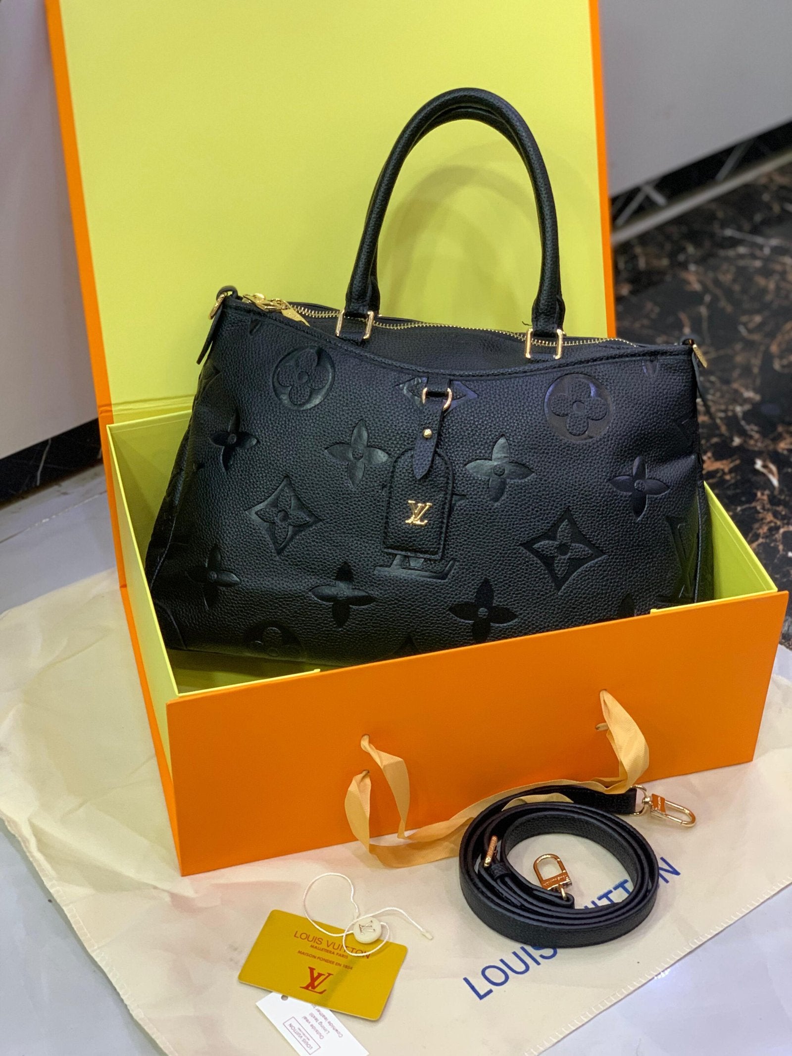 Louis Vuitton Monogram Empreinte Leather Shoulder Tote Bag