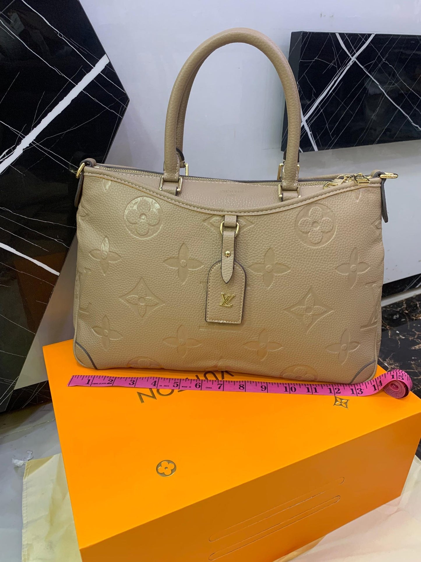 Louis Vuitton Monogram Empreinte Leather Shoulder Tote Bag