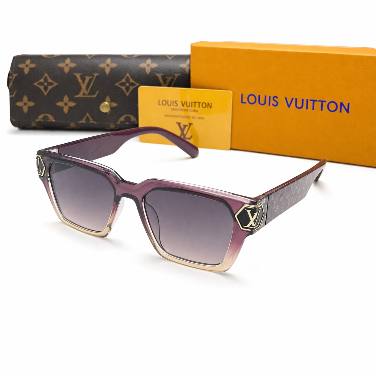 Louis Vuitton-Inspired Oversized Square Monogram Sunglasses