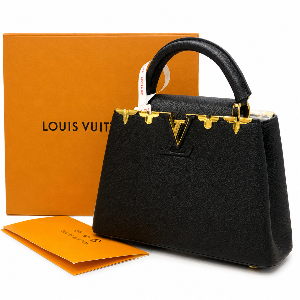 Louis Vuitton Capucines Black Leather Top Handle Bag