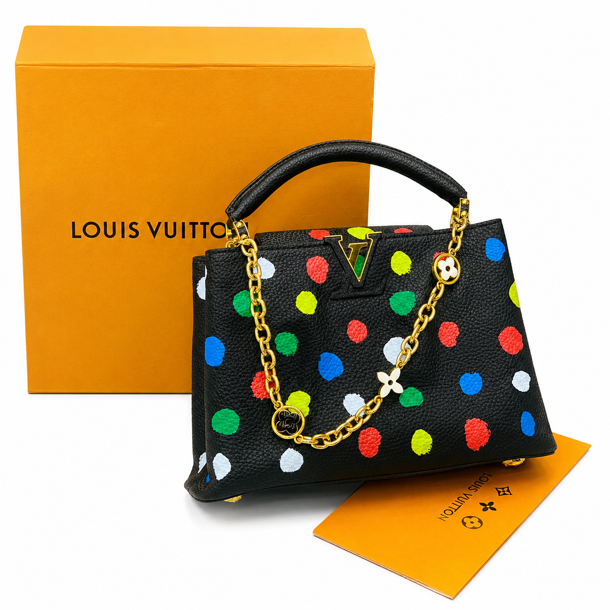 Louis Vuitton Capucines Multicolor Polka Dot Mini Top Handle Bag