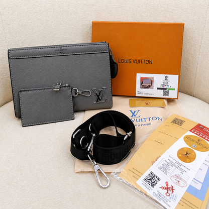 Louis Vuitton Capucines Soft Leather Crossbody Clutch Bag with Card Holder