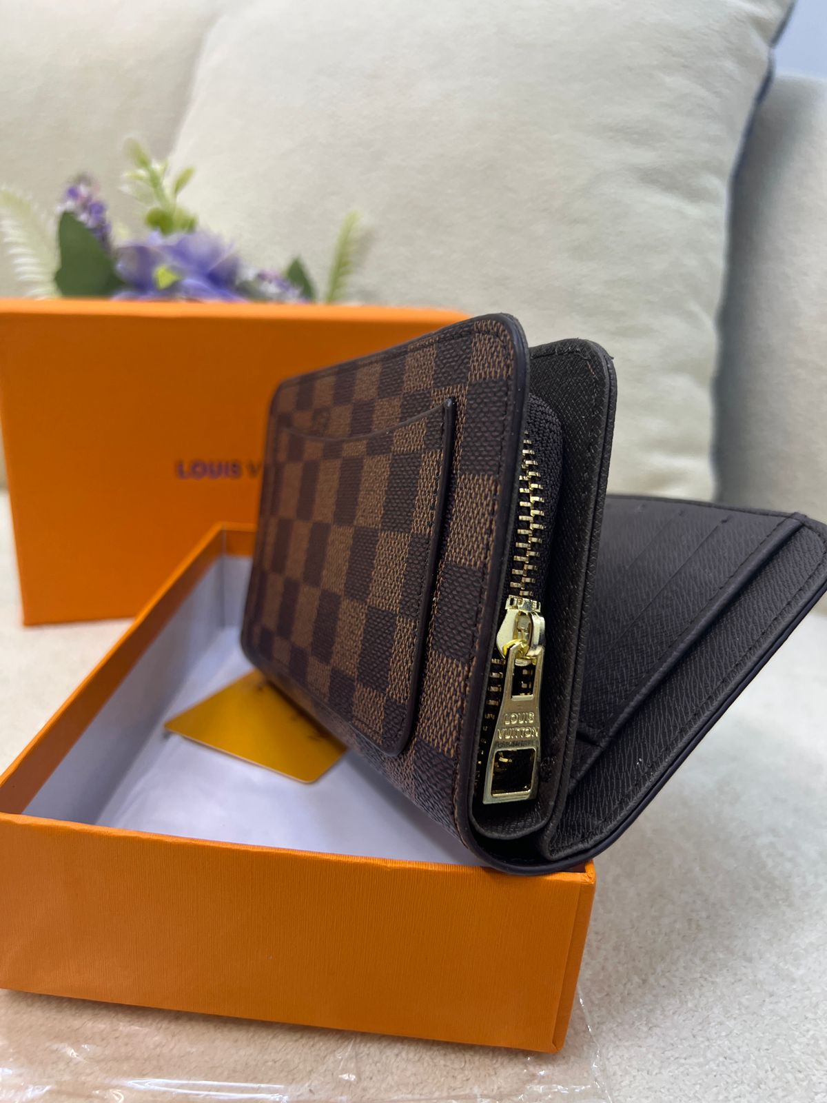 Louis Vuitton Damier Button Wallet Style