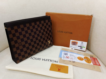 Louis Vuitton Damier Ebene Premium Zip Clutch Pouch