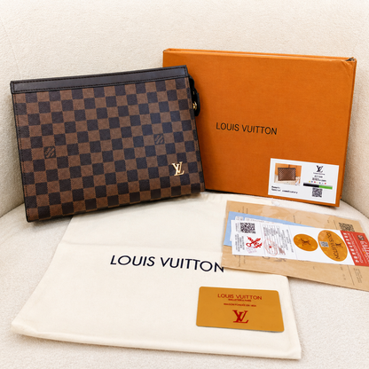 Louis Vuitton Damier Ebene Premium Zip Clutch Pouch