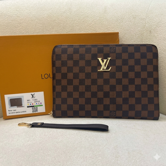Louis Vuitton Damier Ebene Zip Clutch